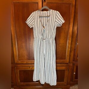 Potter's Pot Blue and White Striped Maxi Dress